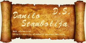 Danilo Stambolija vizit kartica